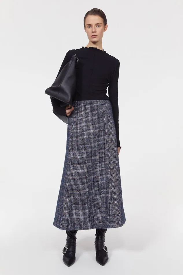 Neneh Boucle Skirt Utility Blue Women Rodebjer Skirts