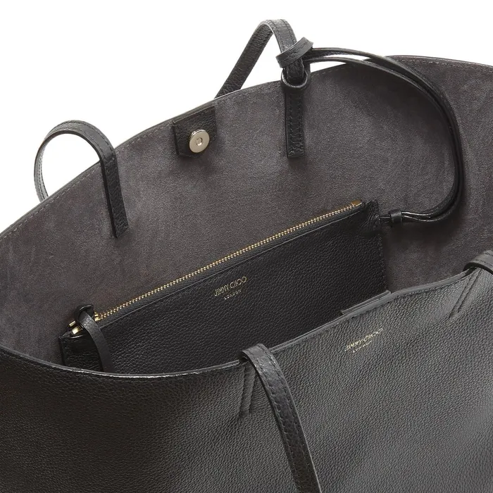Nine2Five EW Black Grained Calf Leather Tote Handbag With Jc Emblem Black Women JIMMY CHOO Totes and Hobo Bags Nine2Five EW Black Grained Calf Leather Tote Handbag With Jc Emblem Black Women JIMMY CHOO Totes and Hobo Bags