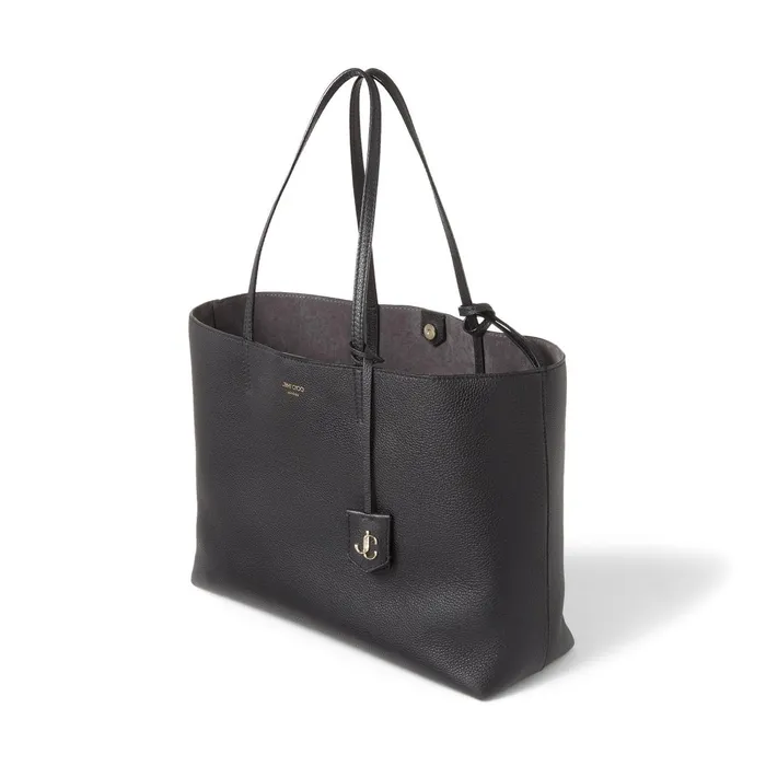 Nine2Five EW Black Grained Calf Leather Tote Handbag With Jc Emblem Black Women JIMMY CHOO Totes and Hobo Bags Nine2Five EW Black Grained Calf Leather Tote Handbag With Jc Emblem Black Women JIMMY CHOO Totes and Hobo Bags