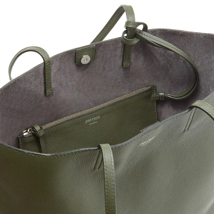 Nine2Five EW SeaGreen Grained Calf Leather Tote Handbag With Jc Emblem Sea Green Women JIMMY CHOO Totes and Hobo Bags
