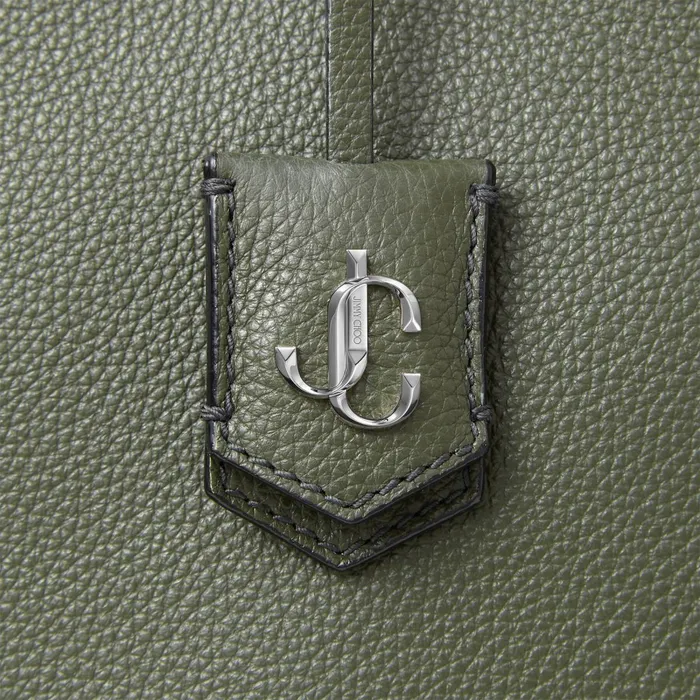 Nine2Five EW SeaGreen Grained Calf Leather Tote Handbag With Jc Emblem Sea Green Women JIMMY CHOO Totes and Hobo Bags