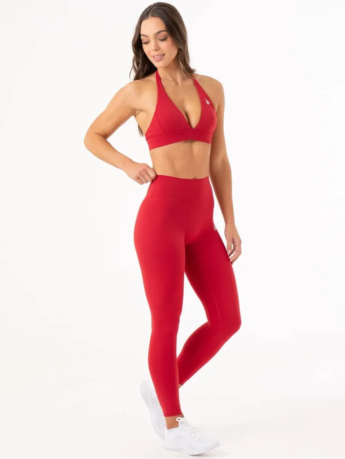 NKD High Waisted Leggings 8211 Cherry Red Women Ryderwear Leggings