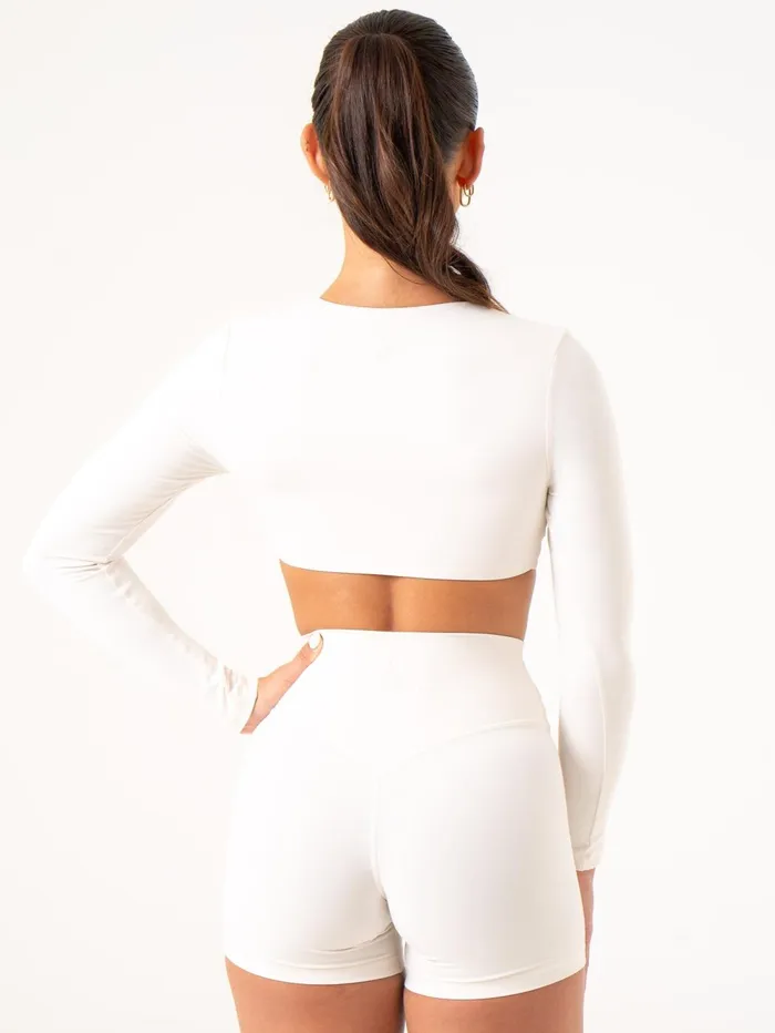 NKD Knot Long Sleeve Top 8211 Off White Women Ryderwear Tops