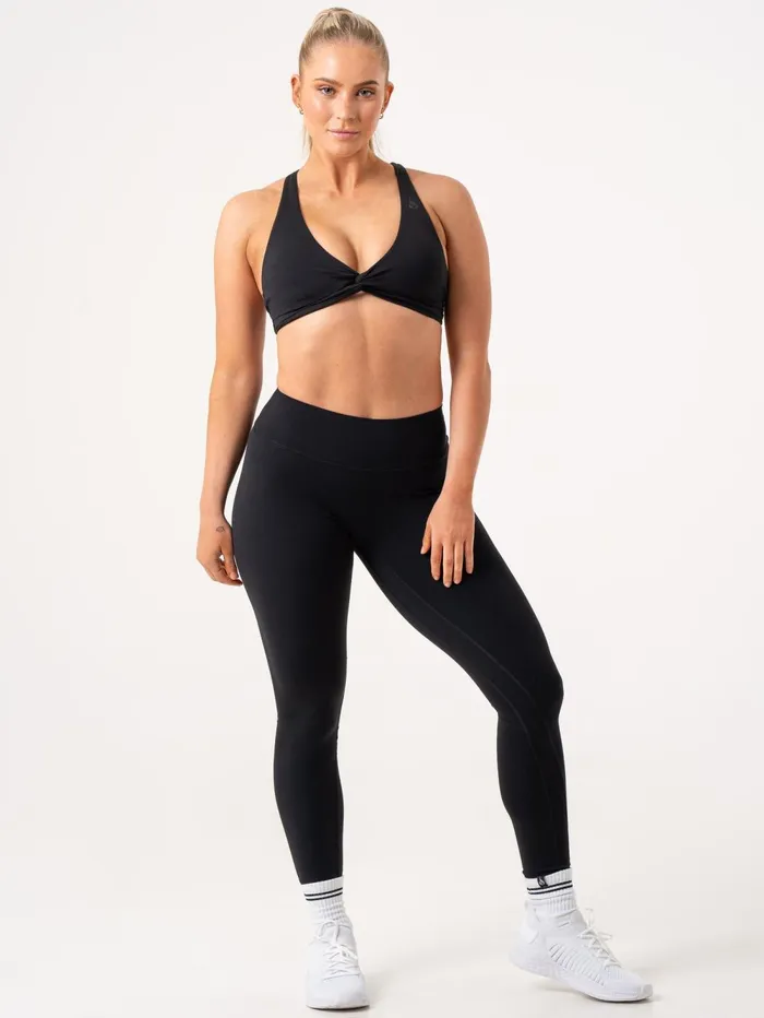 NKD Knot Sports Bra 8211 Black Women Ryderwear Sports Bras