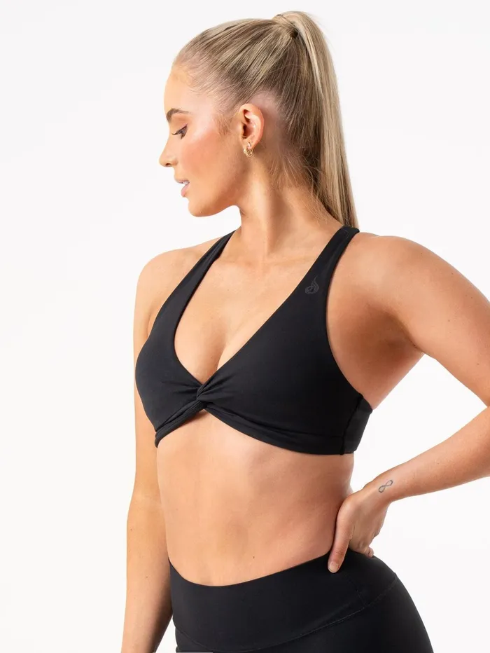 NKD Knot Sports Bra 8211 Black Women Ryderwear Sports Bras