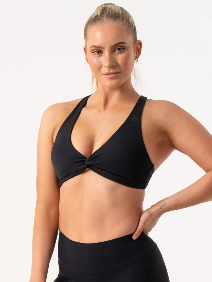 NKD Knot Sports Bra 8211 Black Women Ryderwear Sports Bras