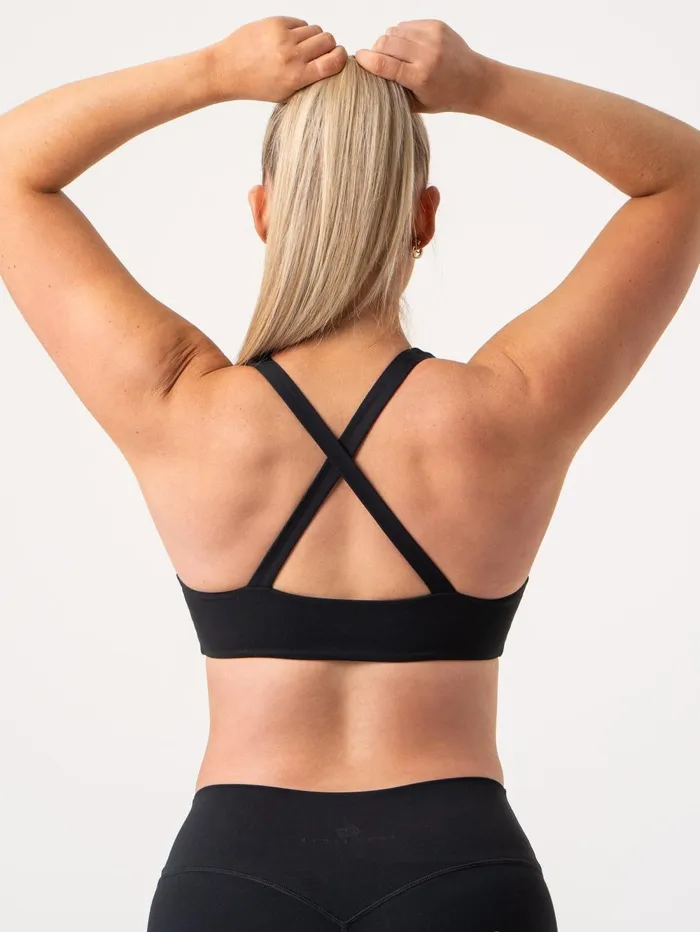NKD Knot Sports Bra 8211 Black Women Ryderwear Sports Bras