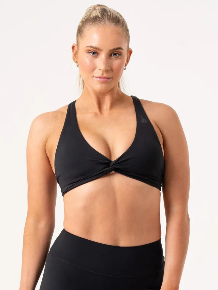 NKD Knot Sports Bra 8211 Black Women Ryderwear Sports Bras