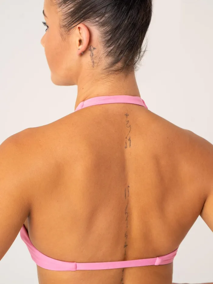 NKD Stonewash Halter Sports Bra 8211 Pink Stonewash Women Ryderwear Sports Bras