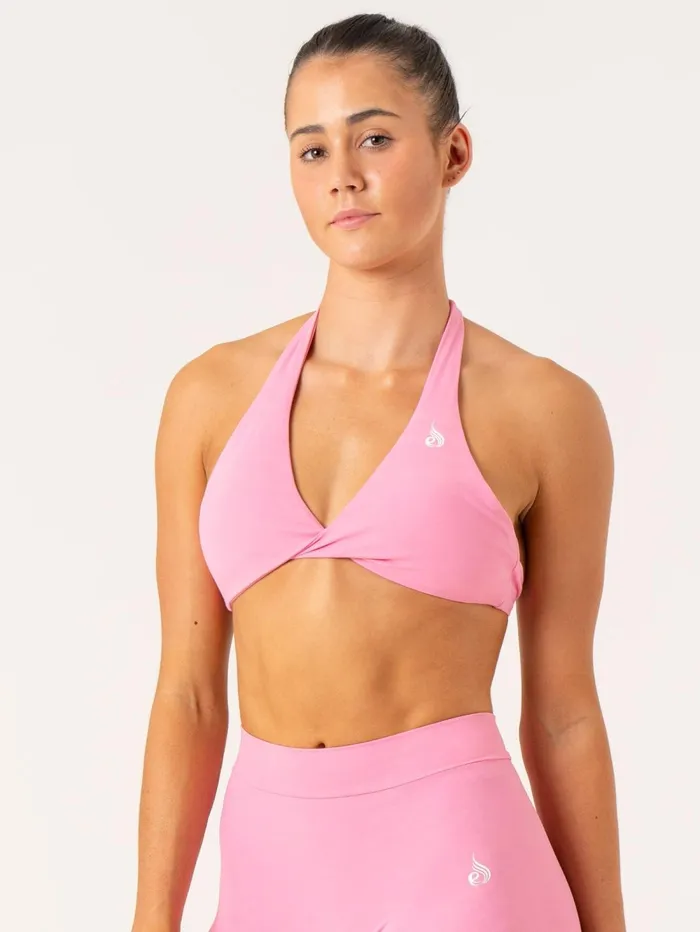 NKD Stonewash Halter Sports Bra 8211 Pink Stonewash Women Ryderwear Sports Bras