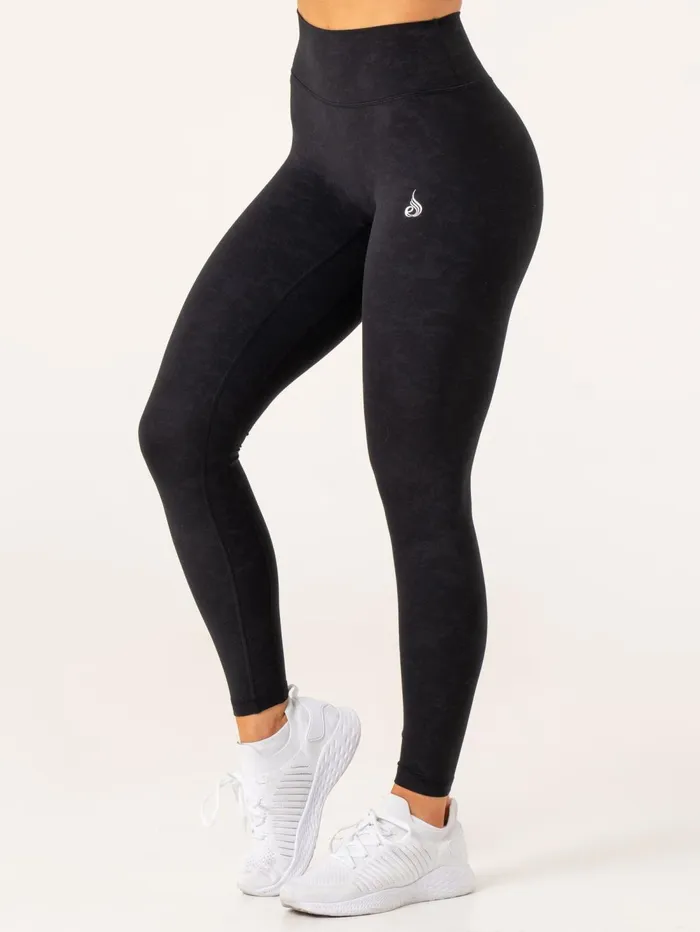 NKD Stonewash High Waisted Leggings 8211 Black Stonewash Women Ryderwear Leggings