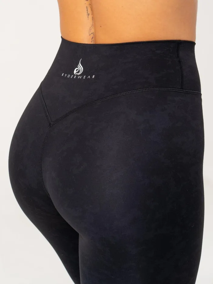 NKD Stonewash High Waisted Leggings 8211 Black Stonewash Women Ryderwear Leggings