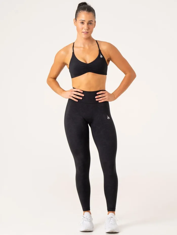 NKD Stonewash High Waisted Leggings 8211 Black Stonewash Women Ryderwear Leggings