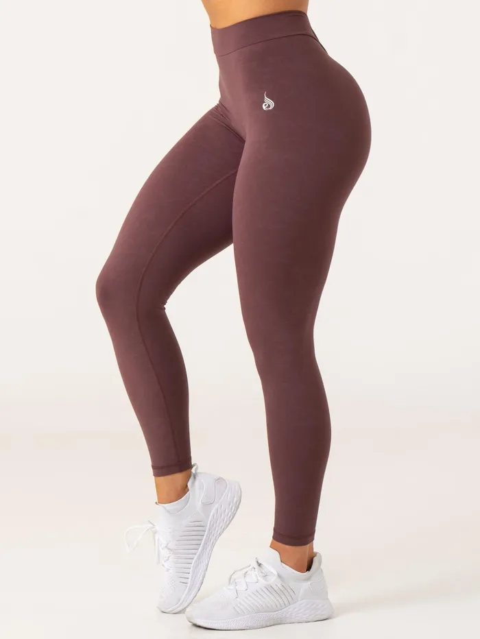 NKD Stonewash V Scrunch Leggings 8211 Chocolate Stonewash Women Ryderwear Leggings