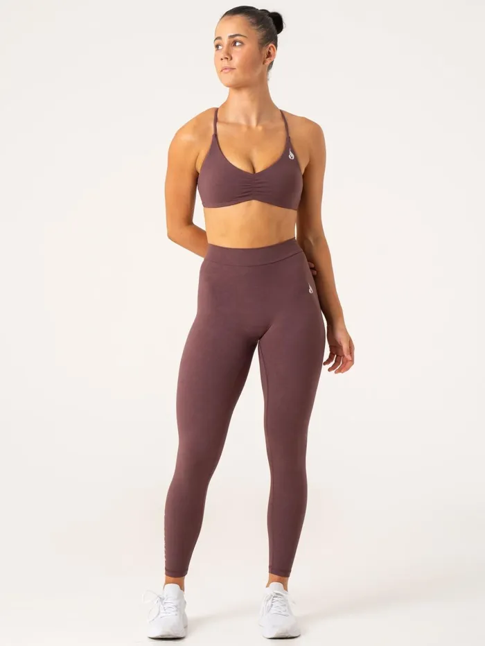 NKD Stonewash V Scrunch Leggings 8211 Chocolate Stonewash Women Ryderwear Leggings