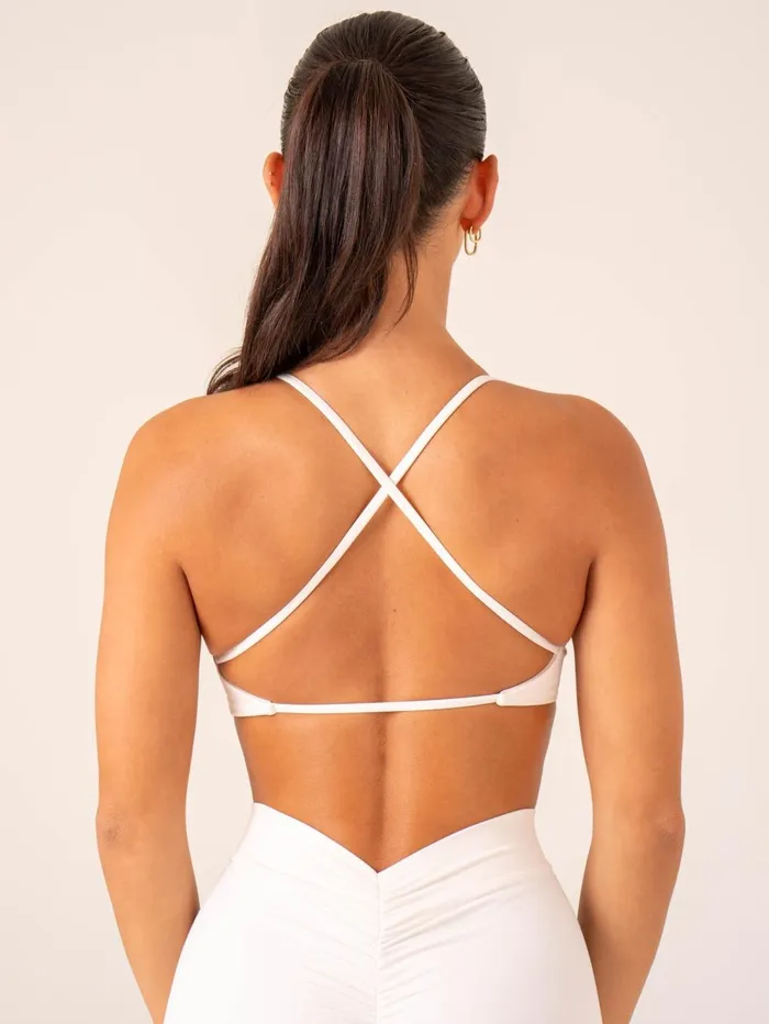 NKD Twist Sports Bra 8211 Off White Women Ryderwear Sports Bras