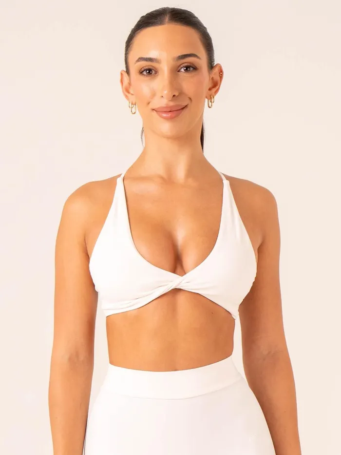 NKD Twist Sports Bra 8211 Off White Women Ryderwear Sports Bras