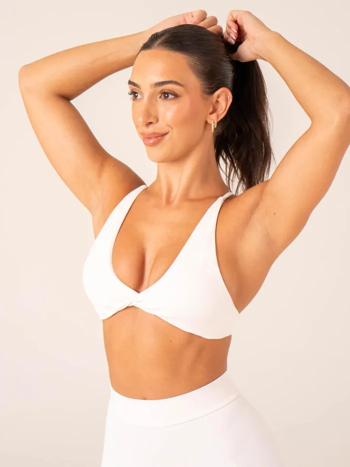 NKD Twist Sports Bra 8211 Off White Women Ryderwear Sports Bras