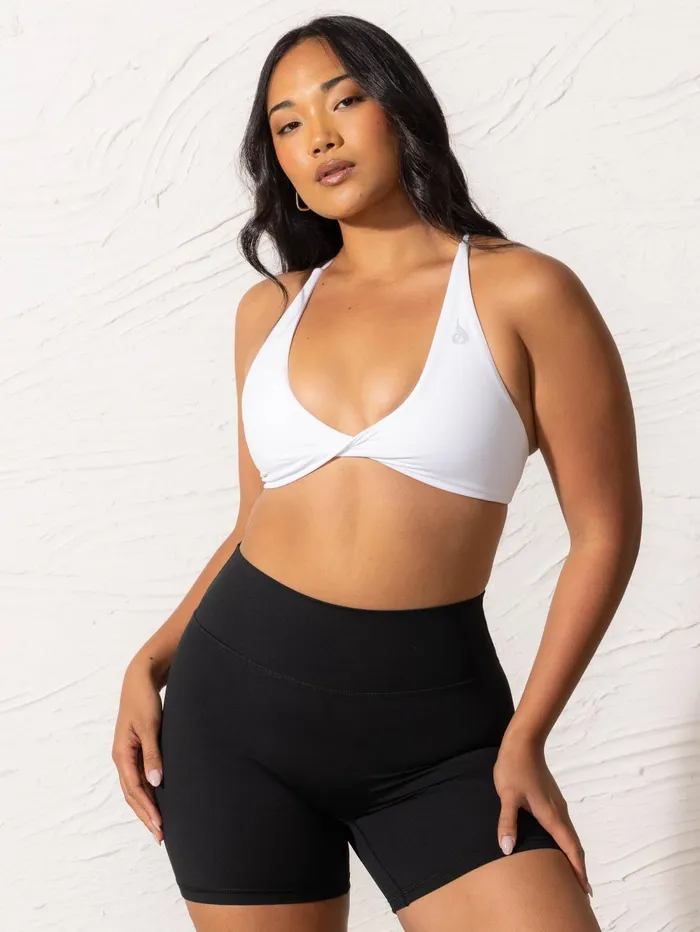 NKD Twist Sports Bra 8211 White Women Ryderwear Sports Bras