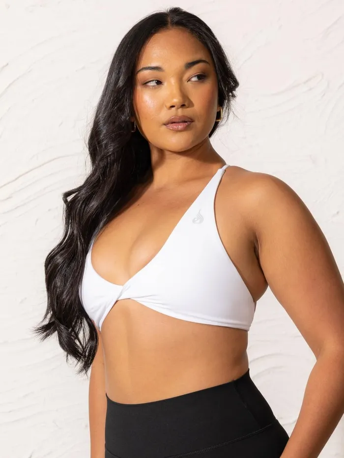 NKD Twist Sports Bra 8211 White Women Ryderwear Sports Bras