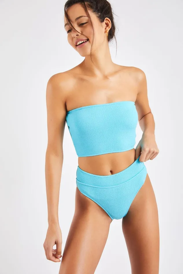 Nolo and Manha Scrunchy Blue Twopiece Bikini Blue Women Banana Moon Top and Tankini Nolo and Manha Scrunchy Blue Twopiece Bikini Blue Women Banana Moon Top and Tankini