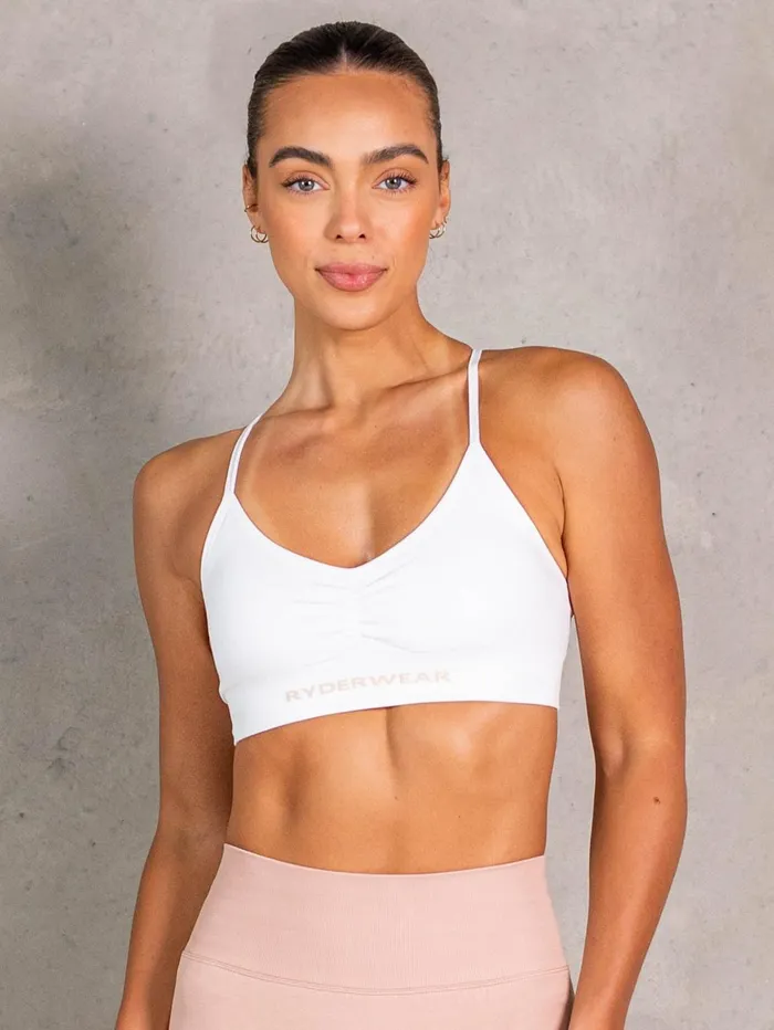 NRG Seamless Sports Bra 8211 White Women Ryderwear Sports Bras