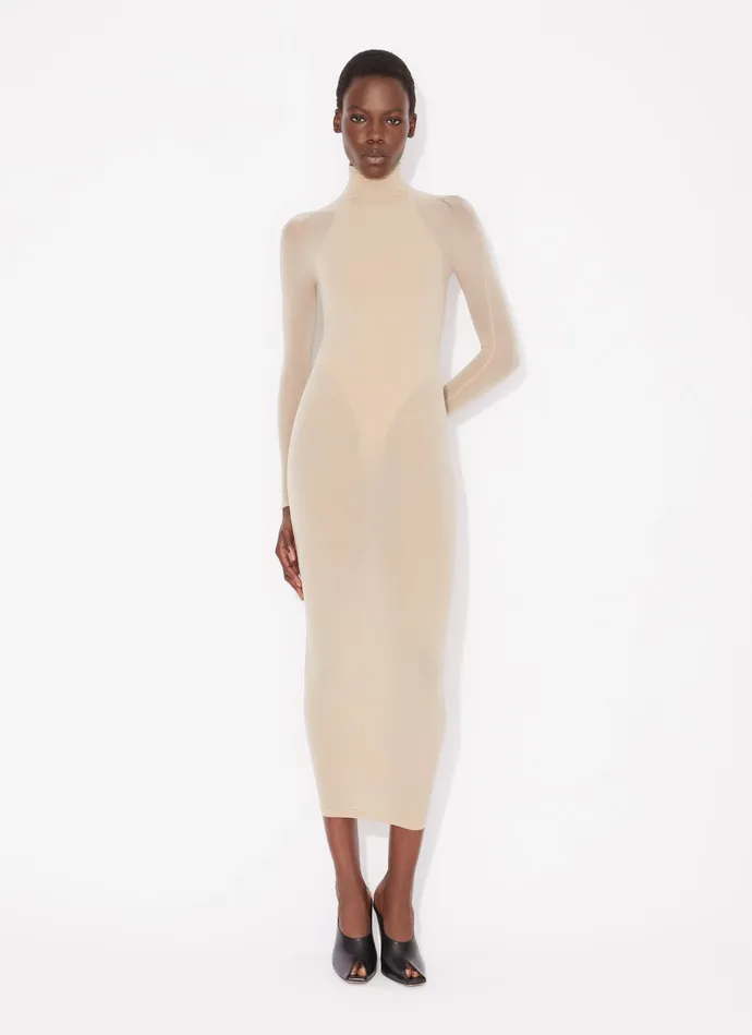 Nude Fitted Body In Fine Knit Women Alaa Bodysuits and Leggings