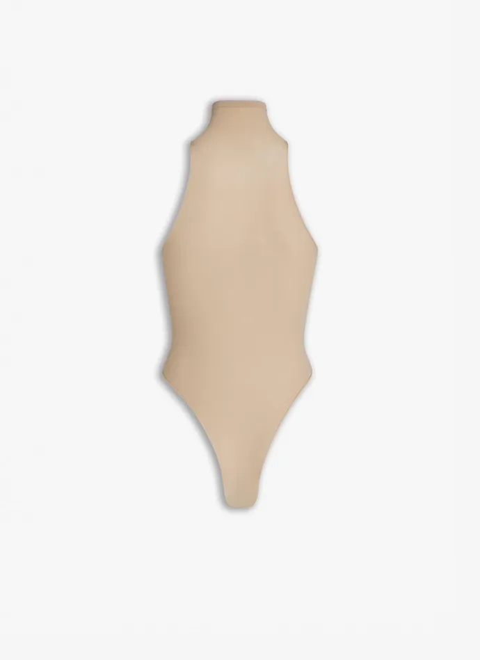 Nude Fitted Body In Fine Knit Women Alaa Bodysuits and Leggings