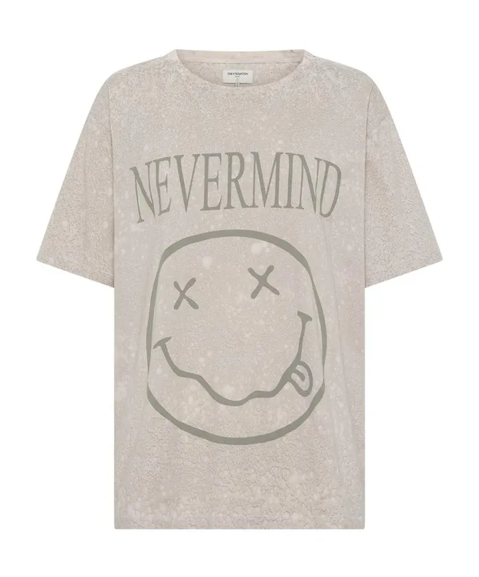 One Teaspoon Basic Tees Women Nevermind Hand Dyed Raindrop Boyfriend Tee