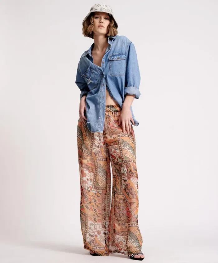 One Teaspoon Bottoms Women Bazaar Paisley Palazzo Pants