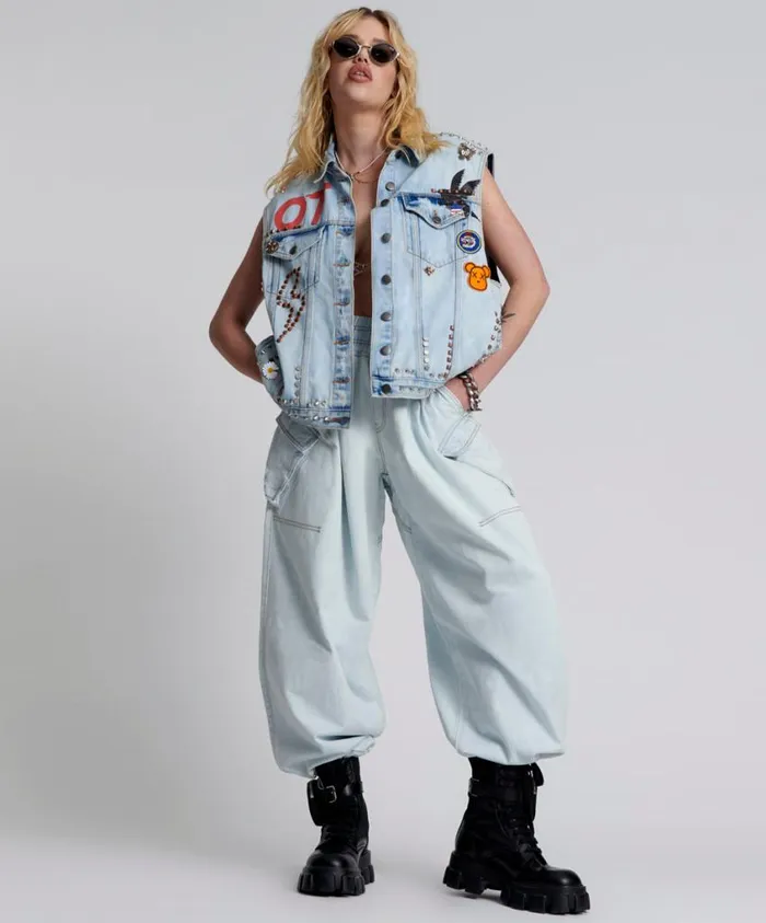 One Teaspoon Bottoms Women Le Surf Denim Parachute Pants