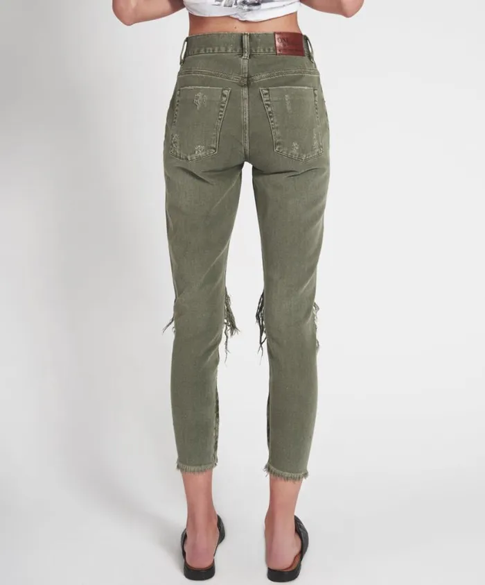One Teaspoon Bottoms Women Super Khaki High Waist Freebirds Skinny Pant