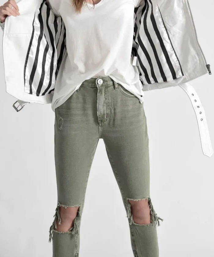 One Teaspoon Bottoms Women Super Khaki High Waist Freebirds Skinny Pant