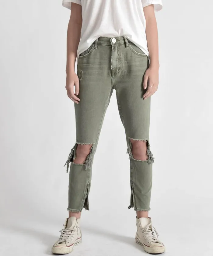 One Teaspoon Bottoms Women Super Khaki High Waist Freebirds Skinny Pant