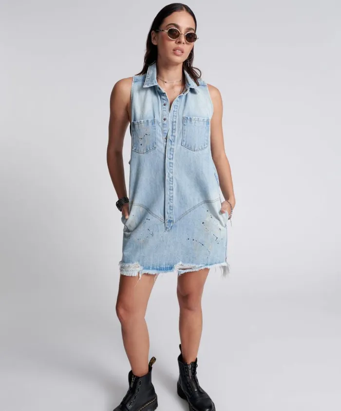 One Teaspoon Denim Dresses Women Best Blue Artiste Braxton Dress