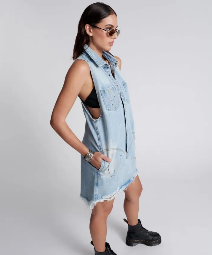 One Teaspoon Denim Dresses Women Best Blue Artiste Braxton Dress
