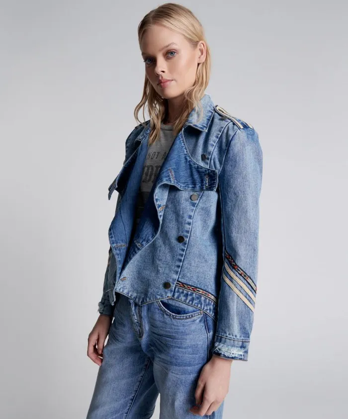 One Teaspoon Denim Jackets Women Hollywood Hills Cavalry Jacket