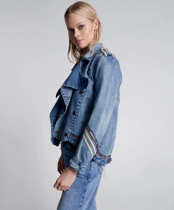 One Teaspoon Denim Jackets Women Hollywood Hills Cavalry Jacket