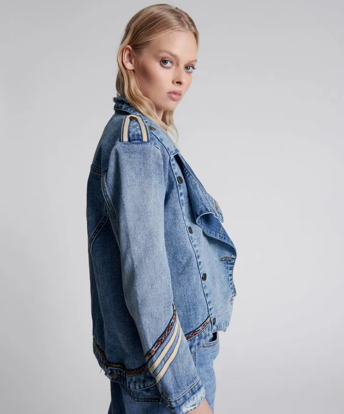 One Teaspoon Denim Jackets Women Hollywood Hills Cavalry Jacket