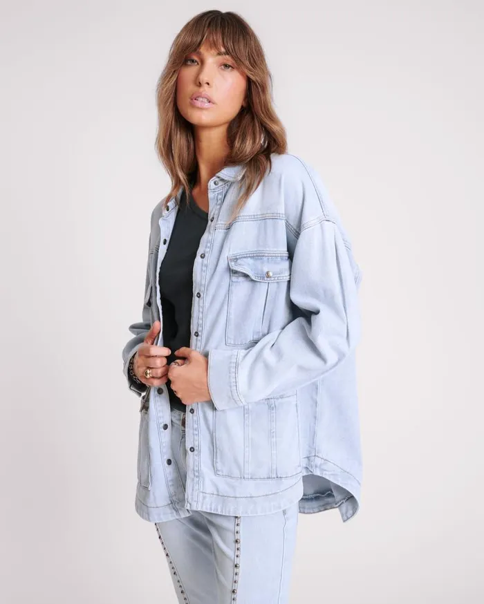 One Teaspoon Denim Jackets Women Hustler Longline Denim Jacket