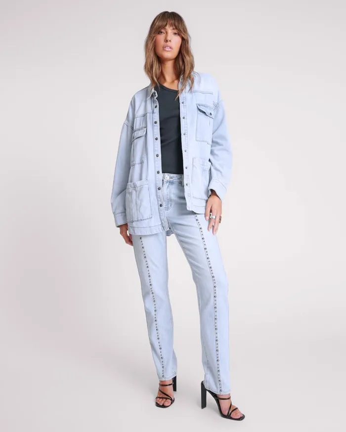 One Teaspoon Denim Jackets Women Hustler Longline Denim Jacket
