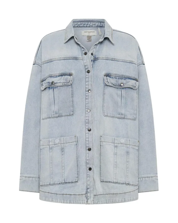 One Teaspoon Denim Jackets Women Hustler Longline Denim Jacket