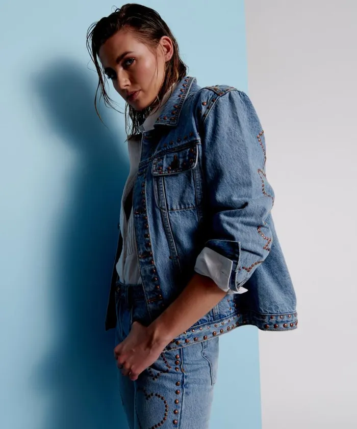 One Teaspoon Denim Jackets Women Lucky Bet Denim Trucker Jacket