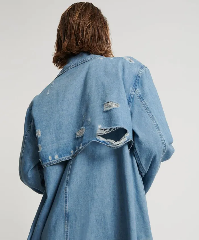 One Teaspoon Denim Jackets Women Pacifica Denim Trench Coat