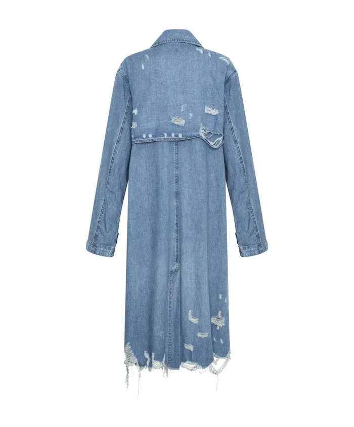 One Teaspoon Denim Jackets Women Pacifica Denim Trench Coat