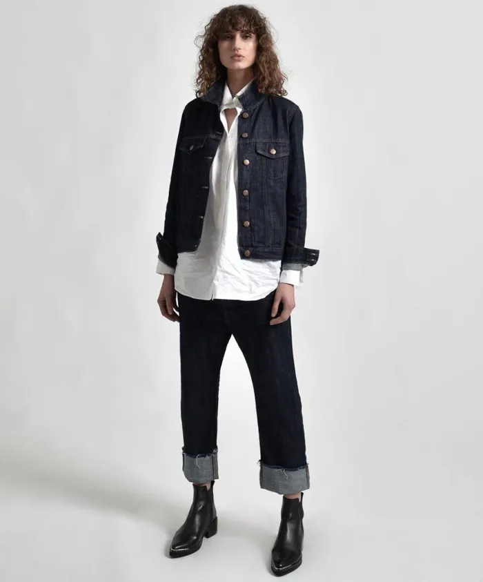 One Teaspoon Denim Jackets Women Raw Indigo Bandit Trucker Jacket Blue