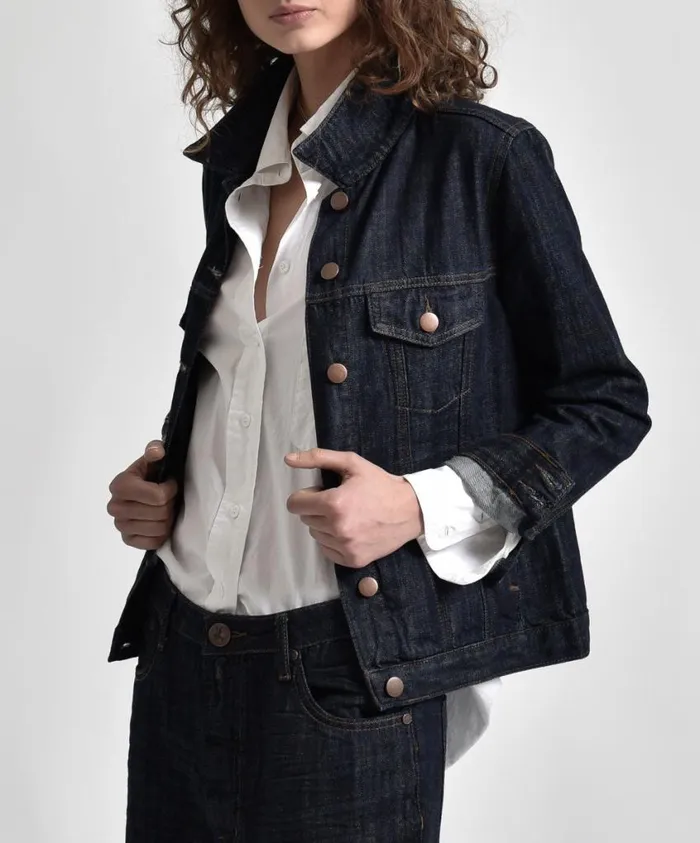 One Teaspoon Denim Jackets Women Raw Indigo Bandit Trucker Jacket Blue