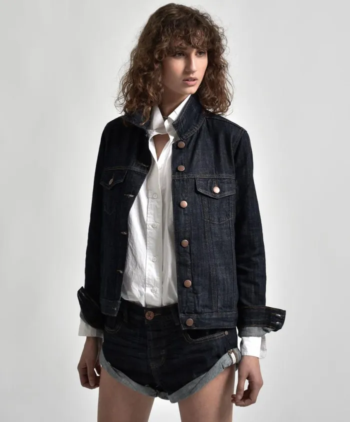 One Teaspoon Denim Jackets Women Raw Indigo Bandit Trucker Jacket Blue