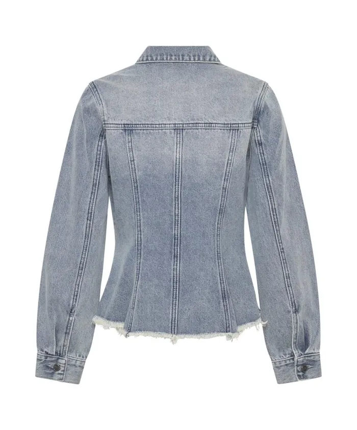 One Teaspoon Denim Jackets Women Salty Dog Peplum Denim Shacket