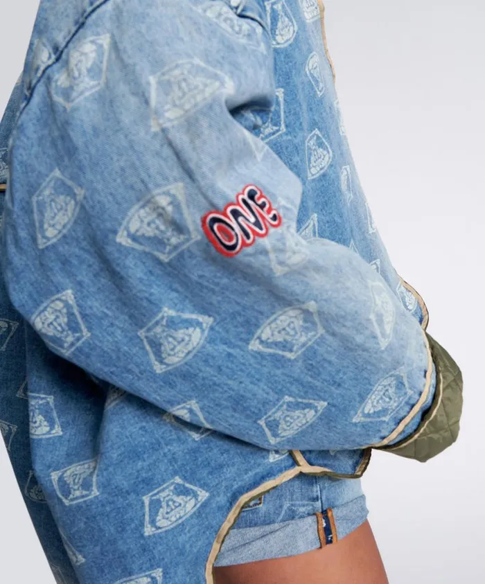 One Teaspoon Denim Jackets Women Stuffed Medusa Denim Jacket